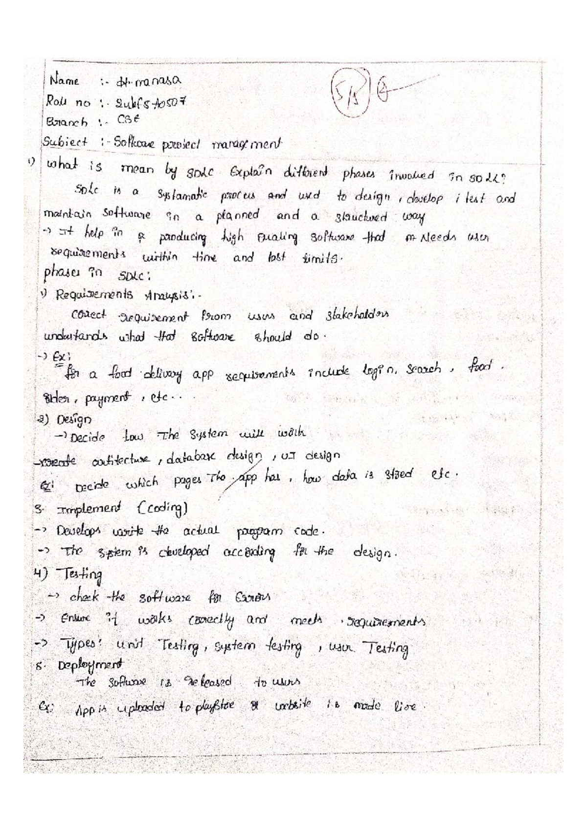 SPM A0507 Assignment 1: Understanding SDLC and Effort Estimation - Studocu