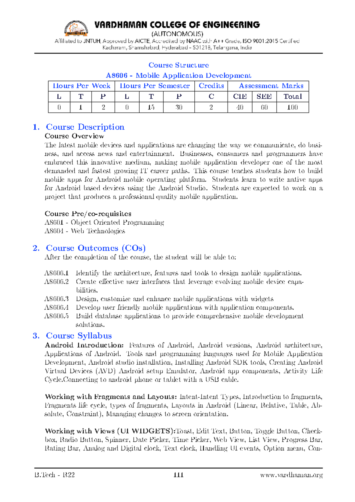 MAD Lab Manual - A8606 Mobile Application Development Guide - Studocu