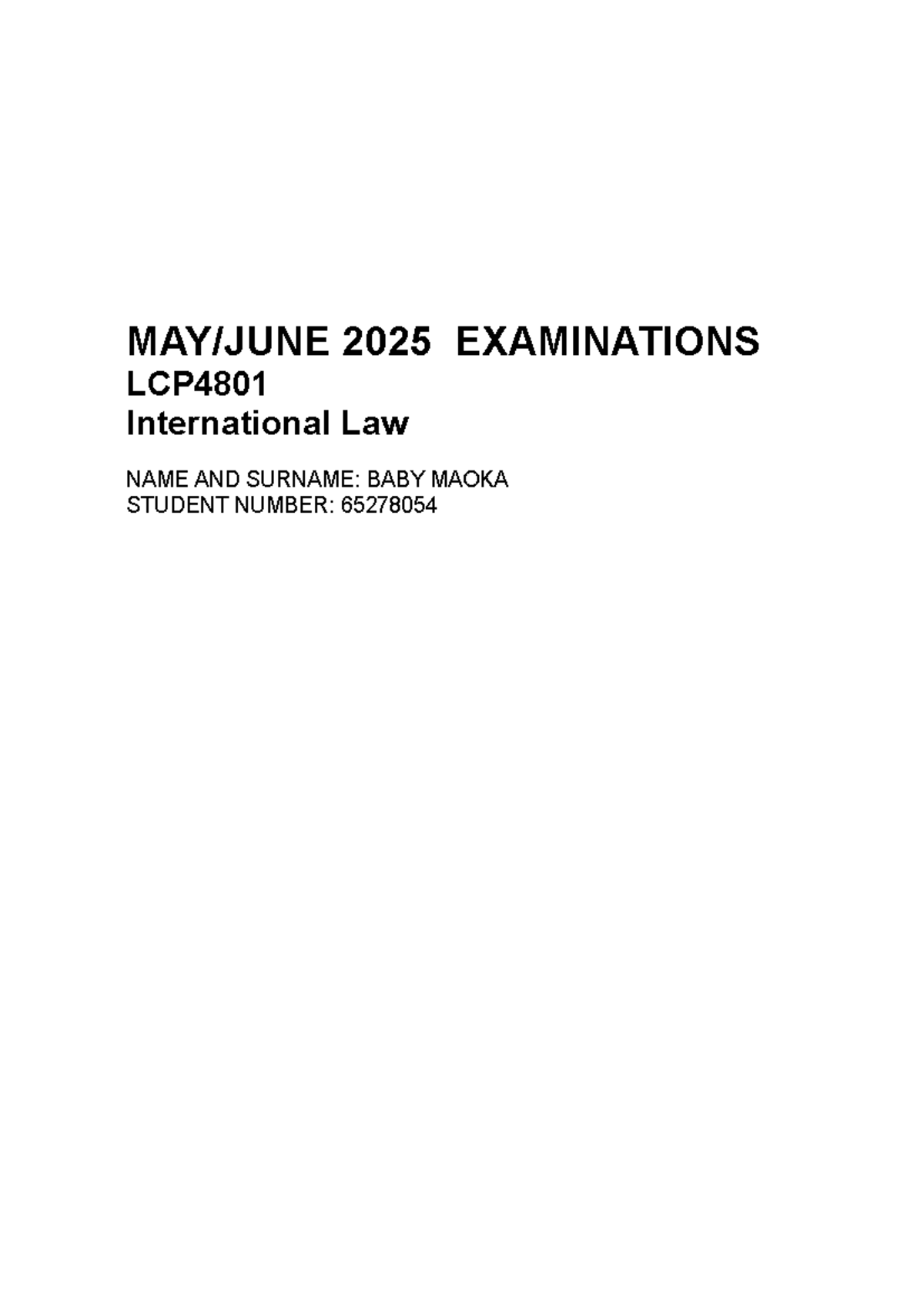 LCP4801 Final Exam 2025: International Law Insights and Analysis - Studocu