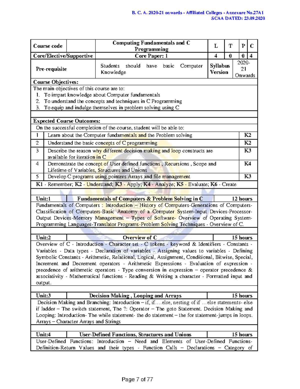 BCA - C++ Lecture Notes: Mastering C Programming Essentials - Studocu