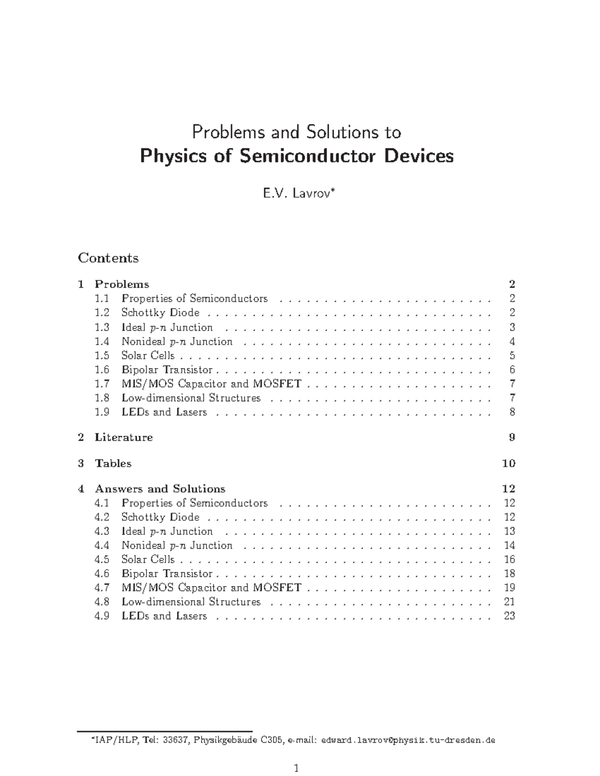 Semiconductors PHYS 101 - Problem Solutions and Answers - Studocu