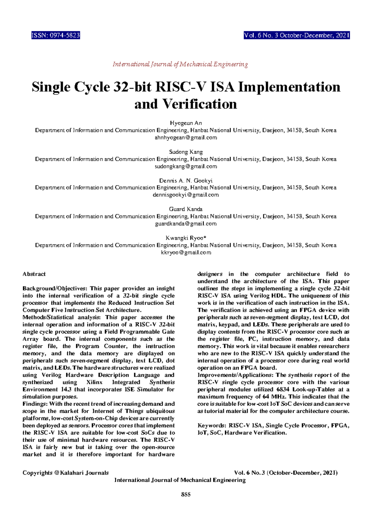 DEC 91 - Single Cycle 32-bit RISC-V Processor Design with Verilog - Studocu