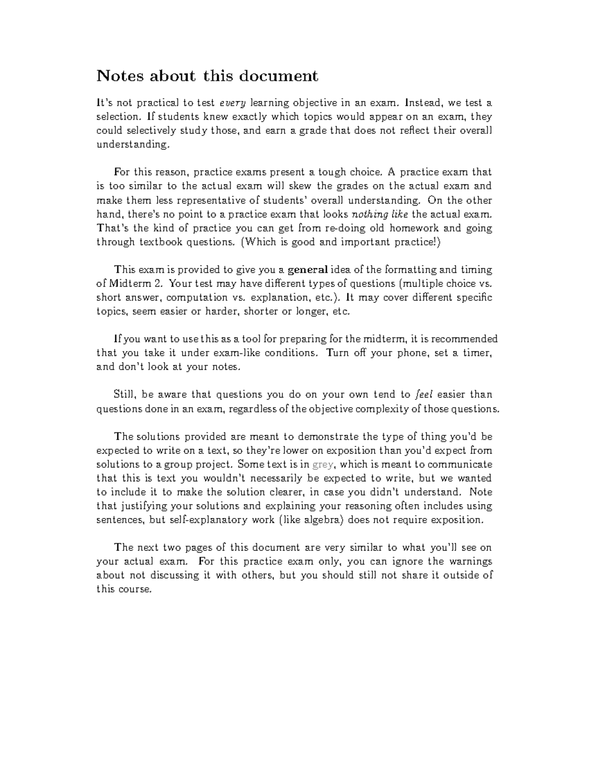 Math 100 Midterm 2 Practice Test 2 Solutions and Strategies - Studocu