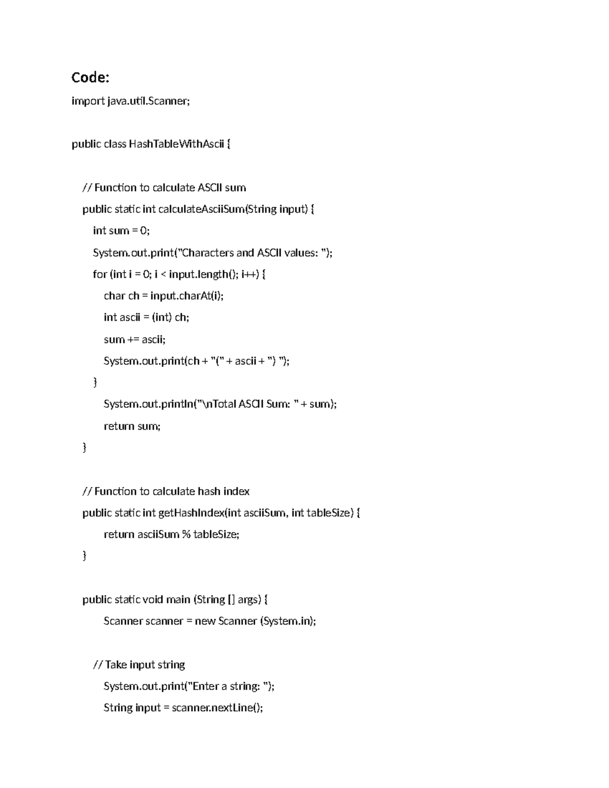 ADSA Experiment 2 - Hash Table with ASCII Calculation - Studocu