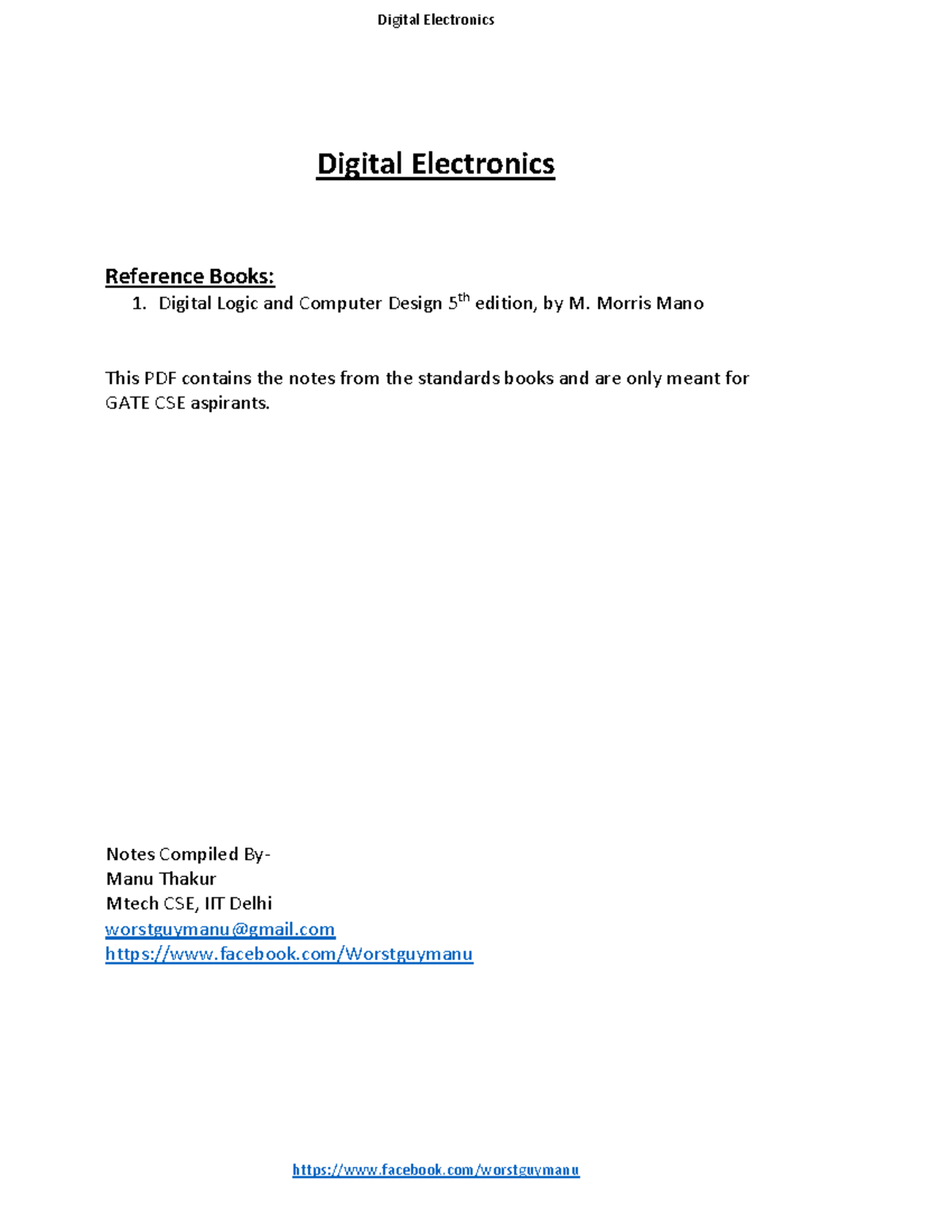 Digital electronics - Digital Electronics Reference Books: 1. Digital ...