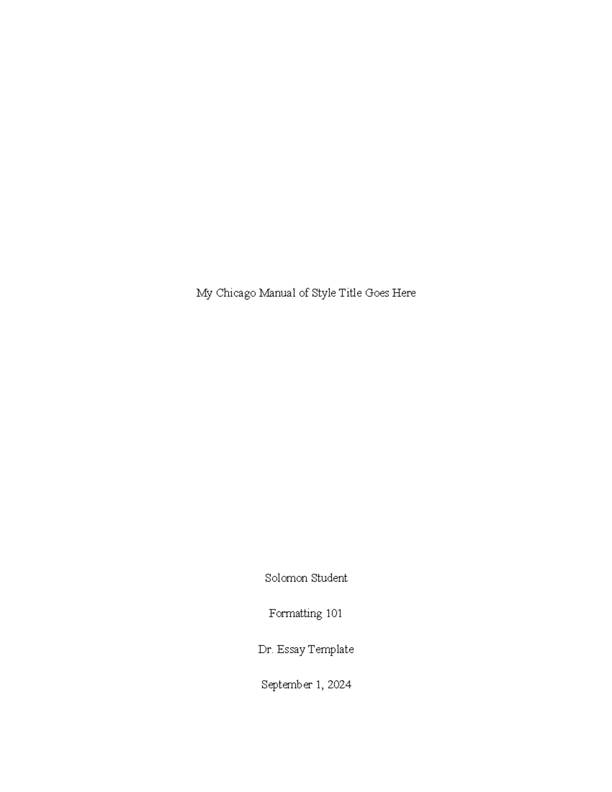 Chicago 18 Essay Formatting Template for Students - Studocu