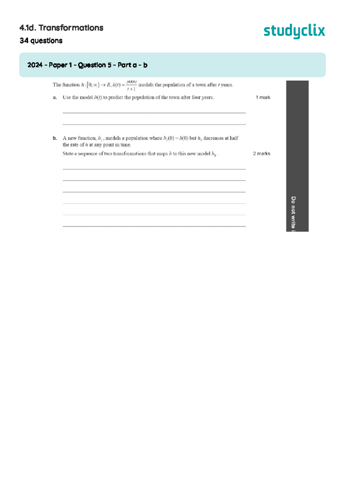 4.1d. Transformations - Exam Questions Compilation - Studocu