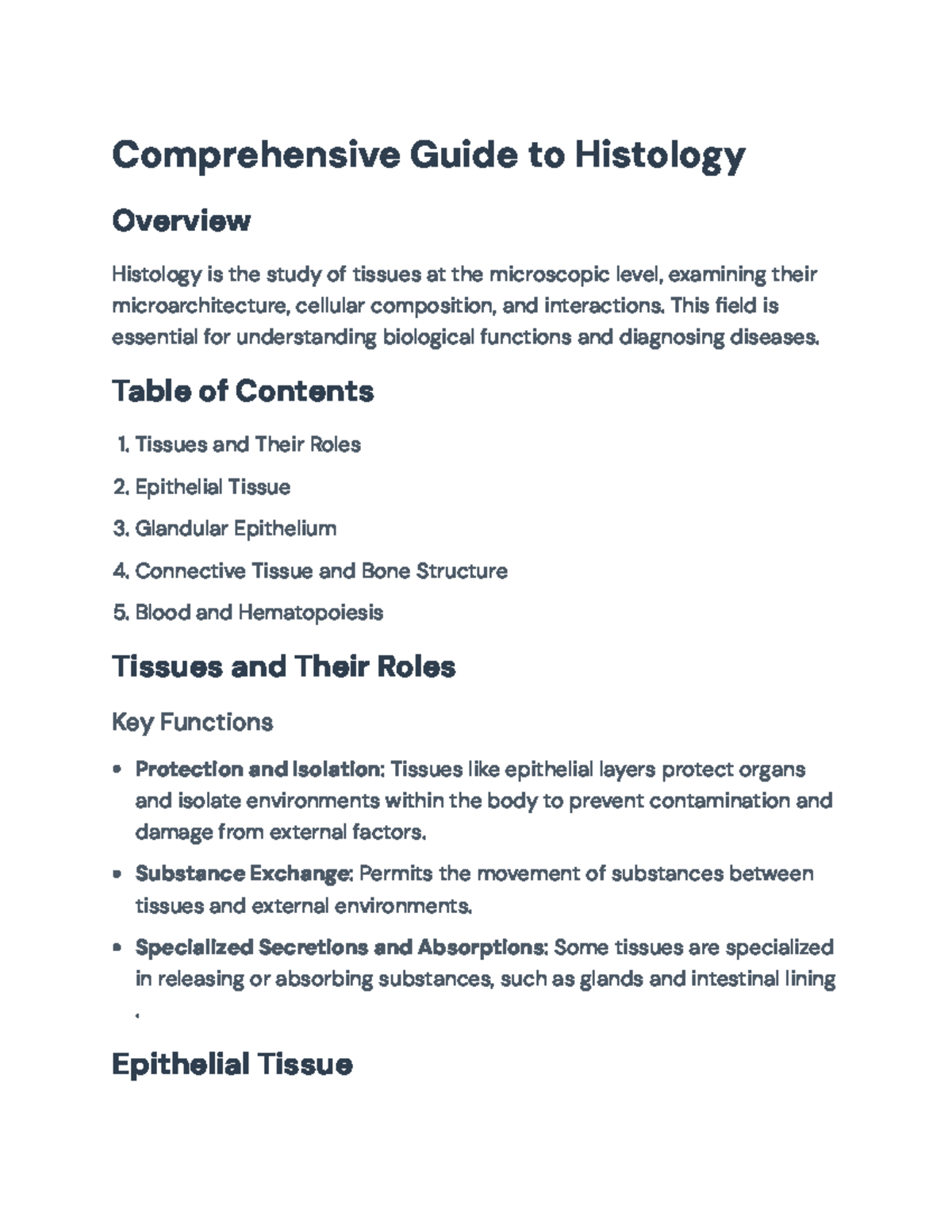 Histology 101: Comprehensive Guide on Tissues & Their Functions ...