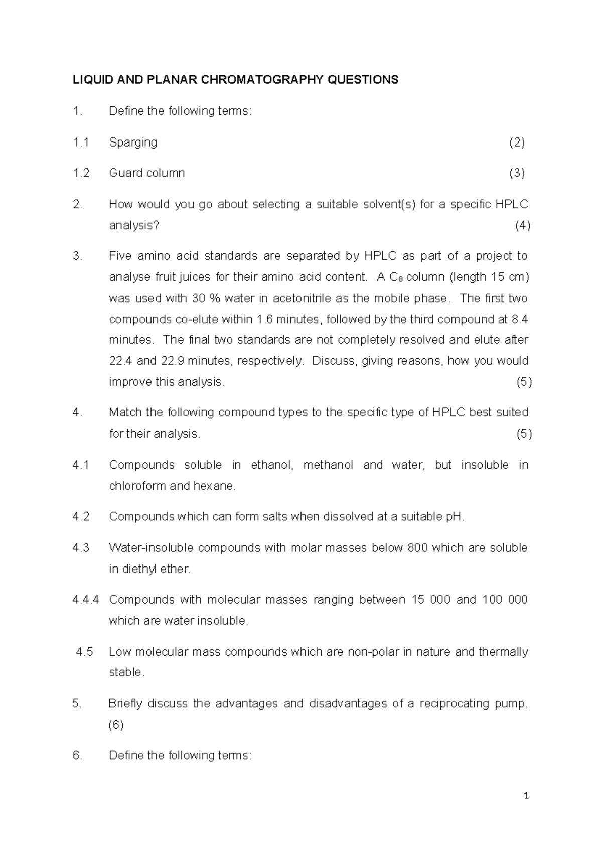 Chemistry (SUPP) Test 2 Memo - Student Copy - Studocu