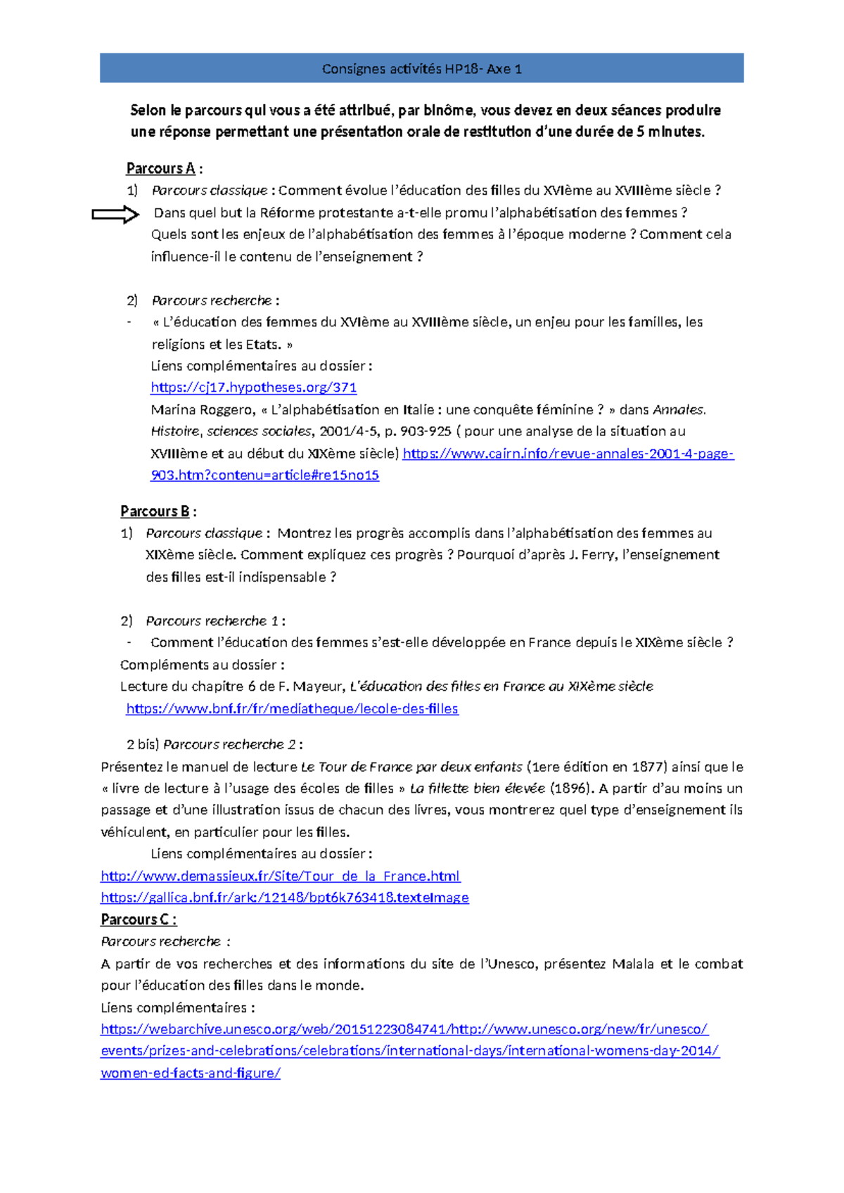 Consignes de Présentation Orale pour le Parcours ABC1 - Studocu