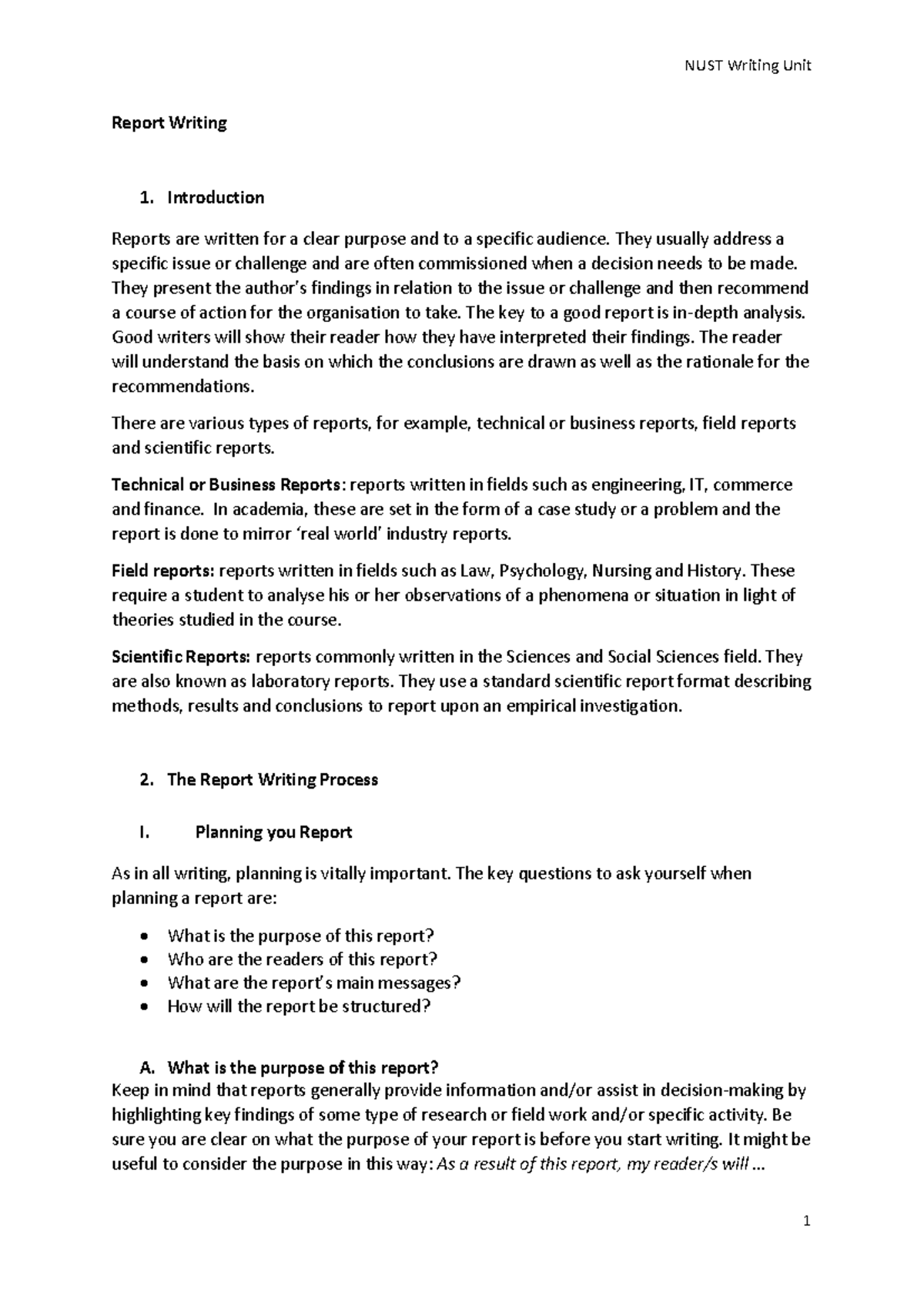 Report writing - Vbbbhhhh - Report Writing Introduction Reports are ...