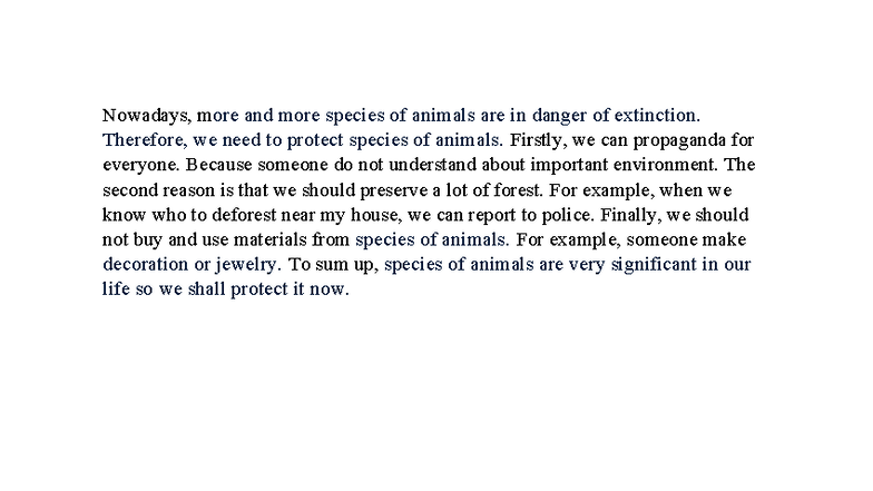 Species of animals - eng - Nowadays, more and more species of animals ...