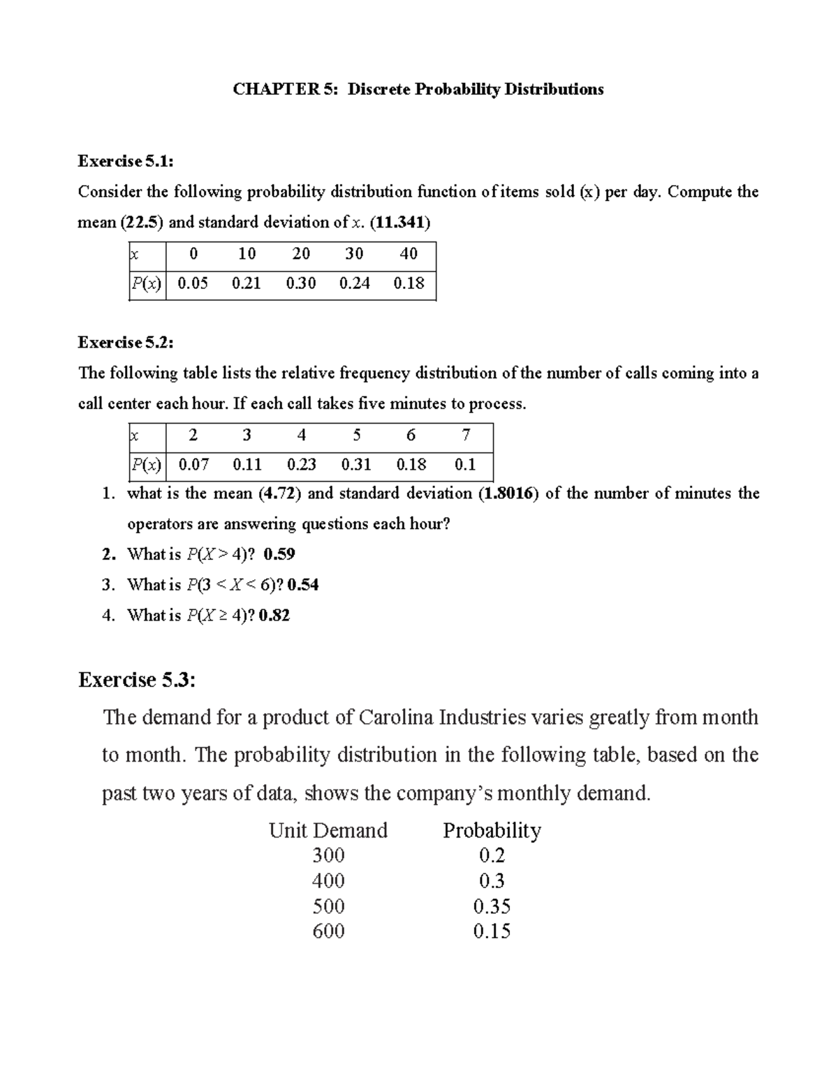 Exercises c5 - not completed - CHAPTER 5: Discrete Probability ...
