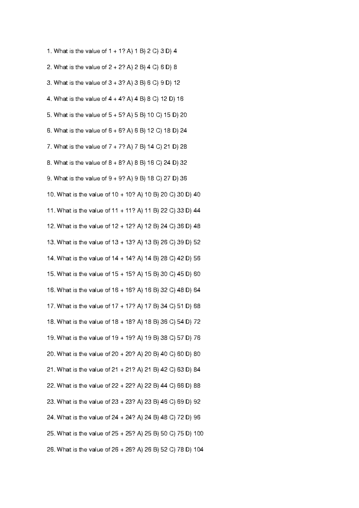 Basic Math MCQs for Class 5-10 (Course Code: 300) - Studocu