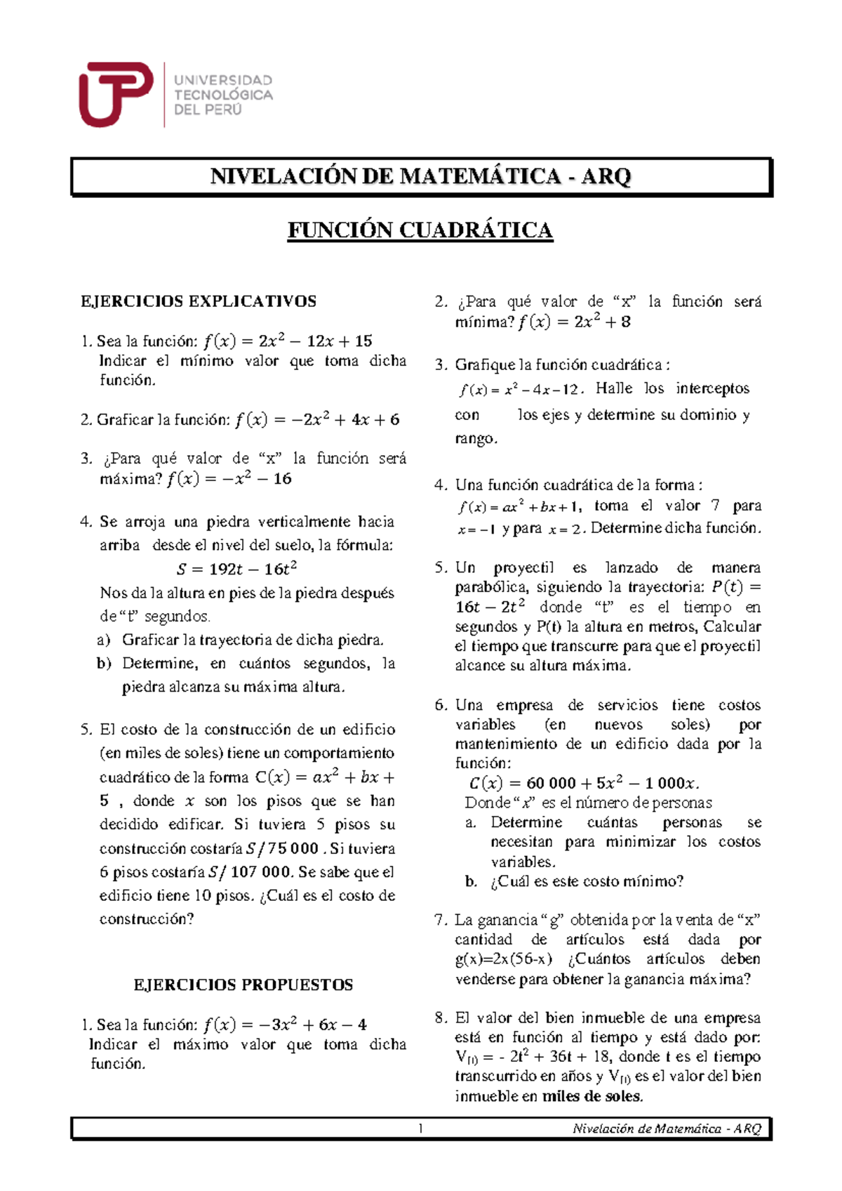 A43Q+Sem12+SEP+Funci%C3%B3n+Cuadr%C3%A1tica - 1 Nivelación de ...