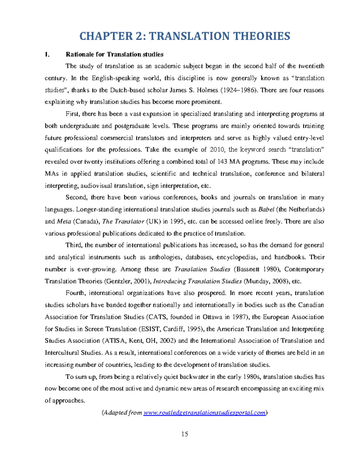 CHAPTER 2: TRANSLATION THEORIES - Insights and Developments - Studocu