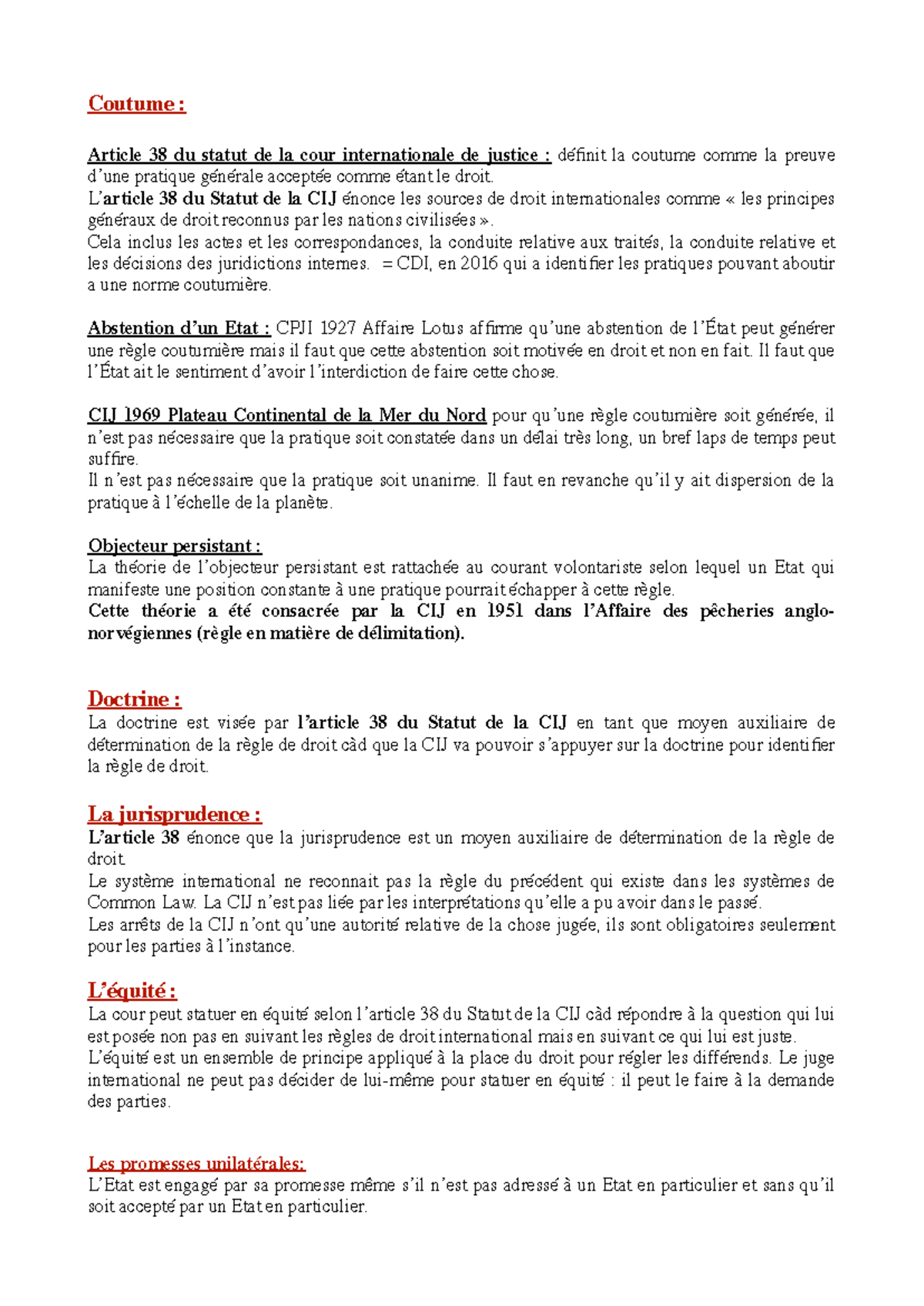 DIP Sources - Fiche de révisions sur le droit international - Studocu