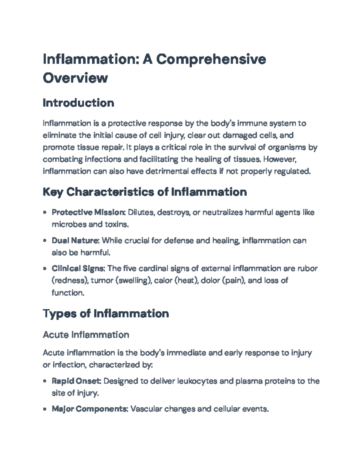 Inflammation: Key Mechanisms and Outcomes in Immune Response ...