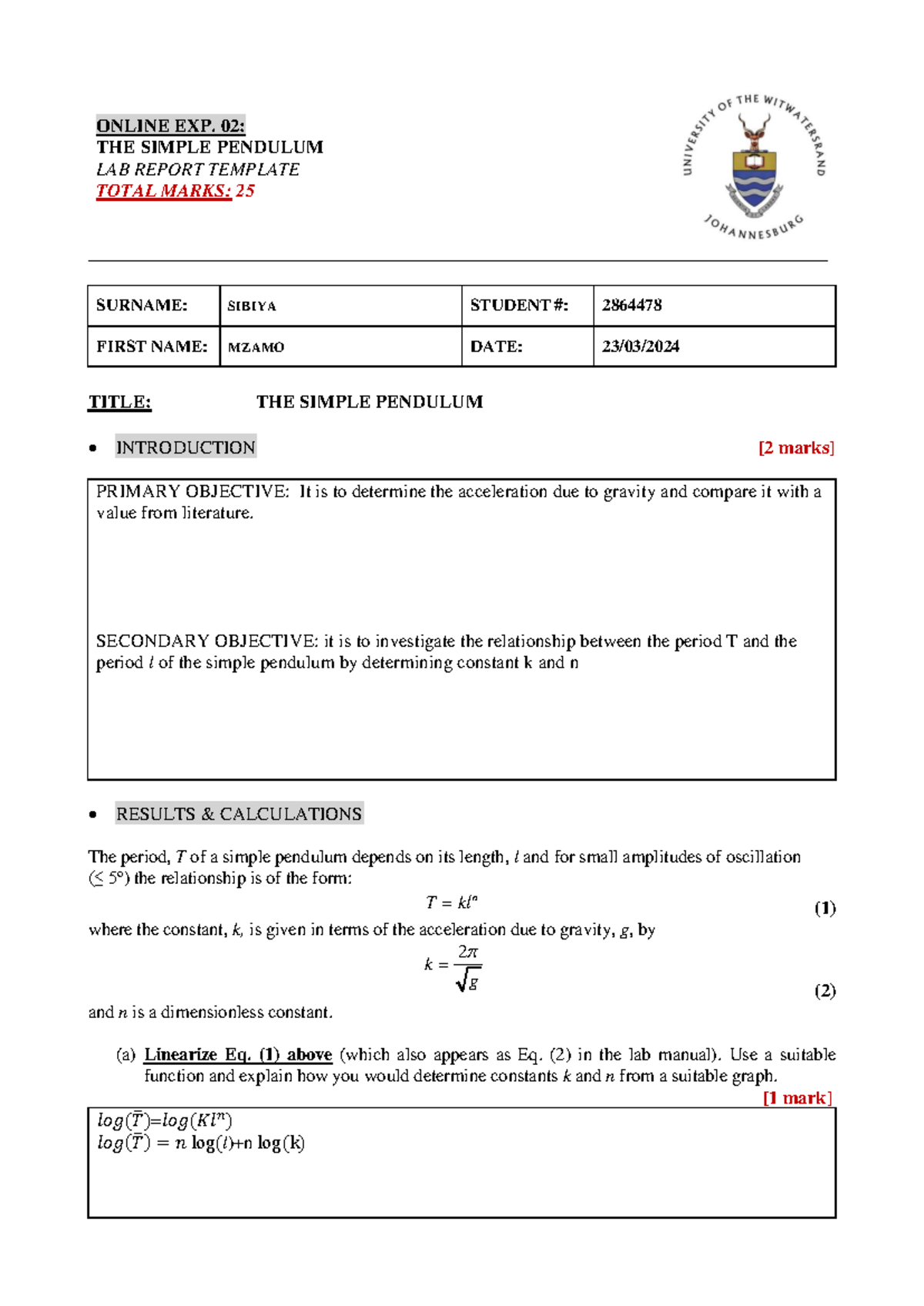 Annotated Online%20Exp02%20 %20%20Simple%20Pendulum%20 %20Lab%20Report ...