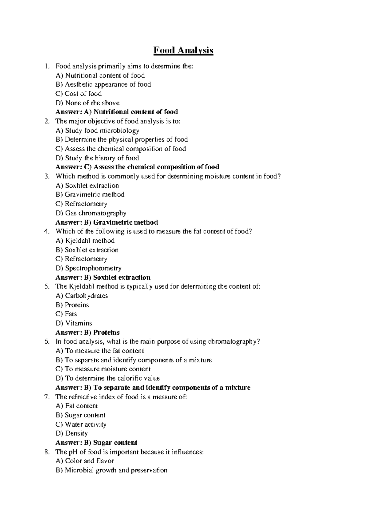 Food Analysis: Key Methods and Techniques for Nutritional Assessment ...