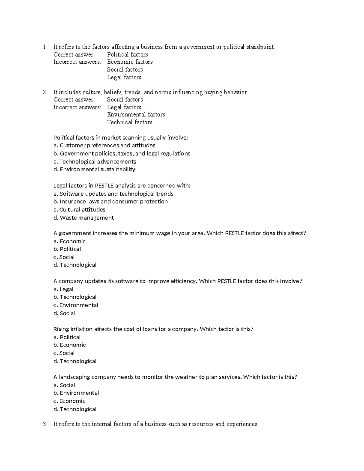 Practice Test Questions for MKT 101: Principles of Marketing - Studocu
