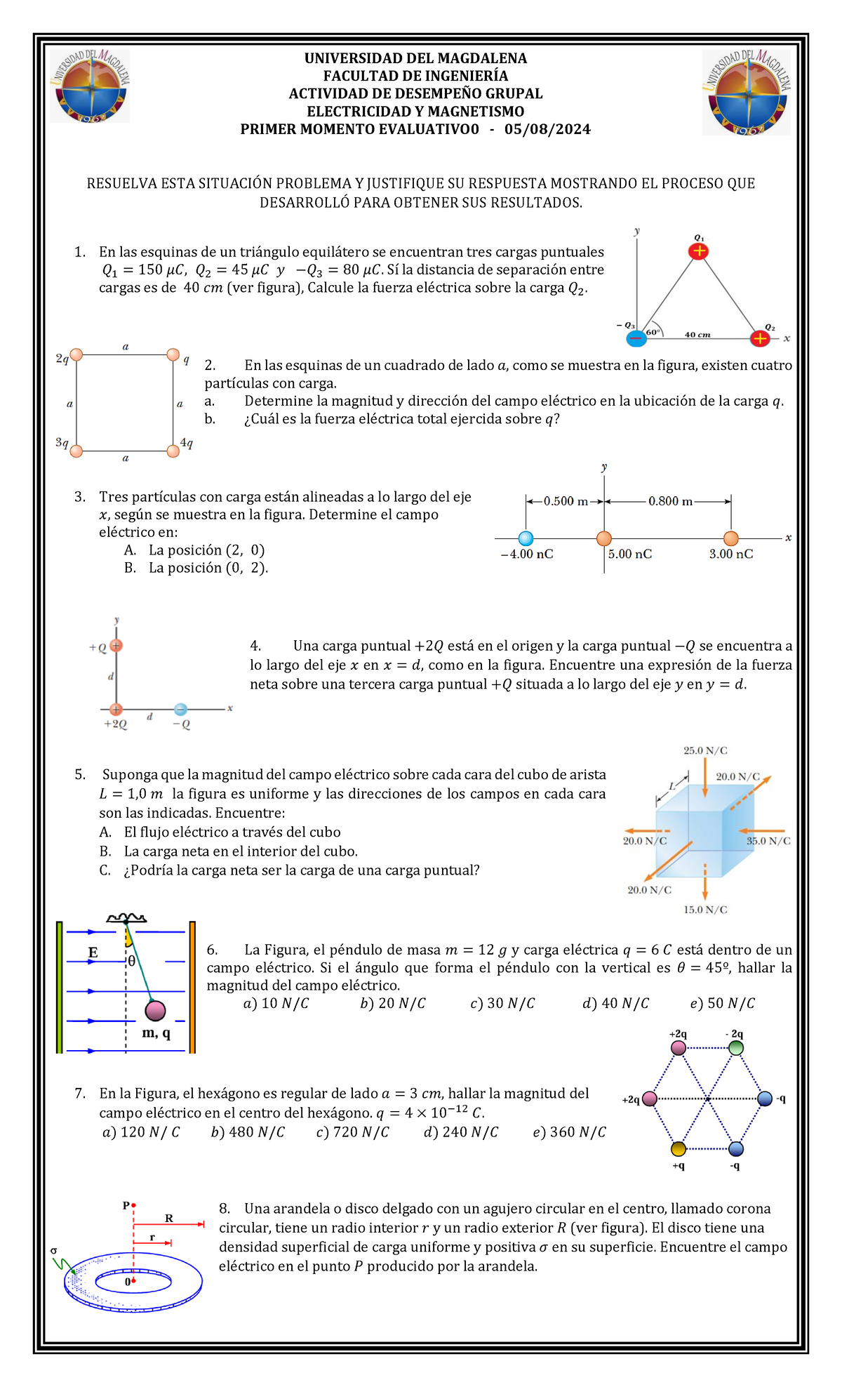 Taller de Electricidad y Magnetismo 2024 II - Actividades y Problemas - Document Preview