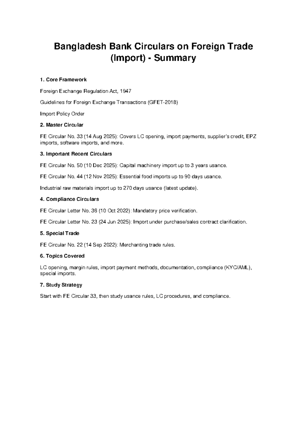 Bangladesh Bank Import Circulars Summary: Key Guidelines & Updates ...