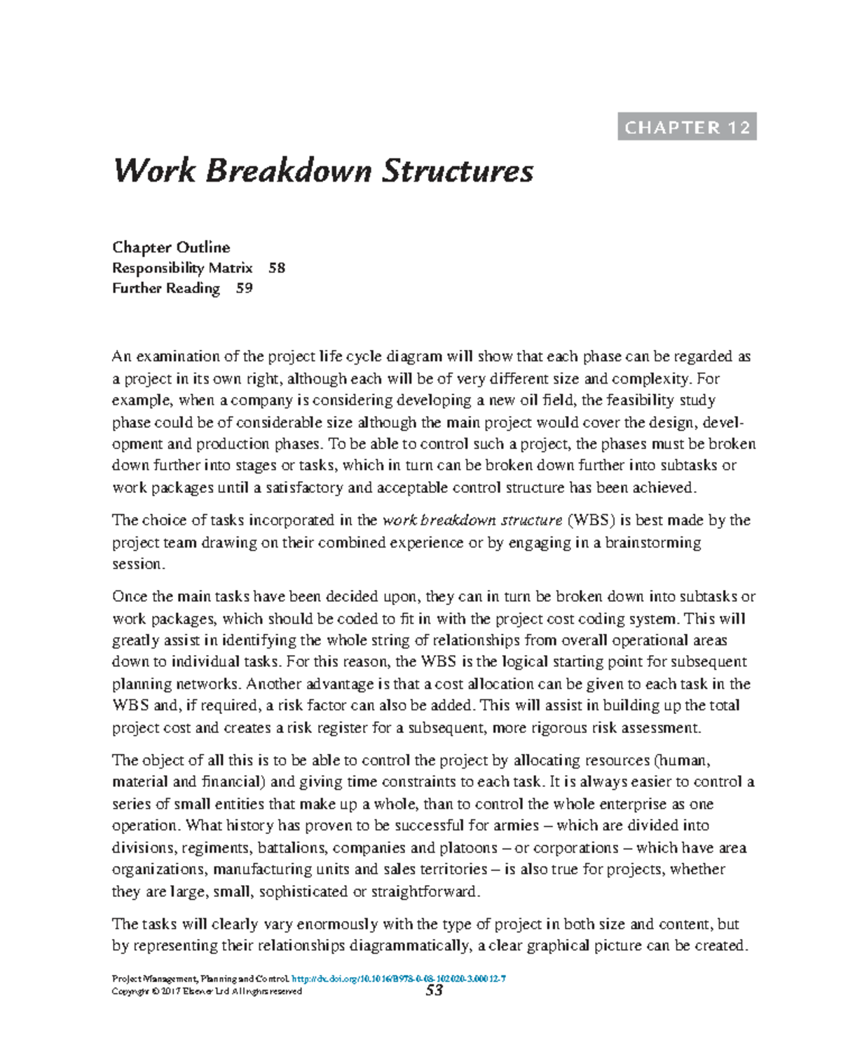 Chapter 12: Work Breakdown Structures in Project Management (PMPC 2017 ...