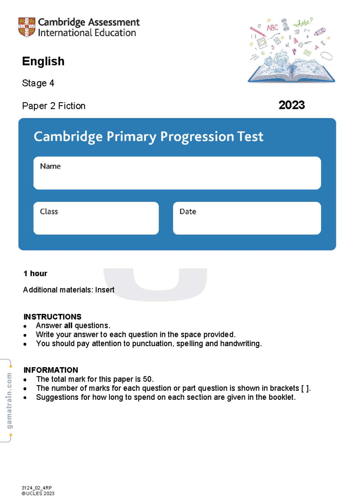 English Stage 4 Paper 2: Fiction Practice Exam 2023 - Studocu