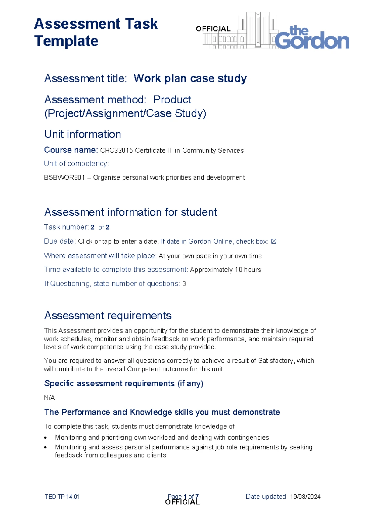 Assesment TASK 2 - it is req - Assessment Task 2 Assessment title ...