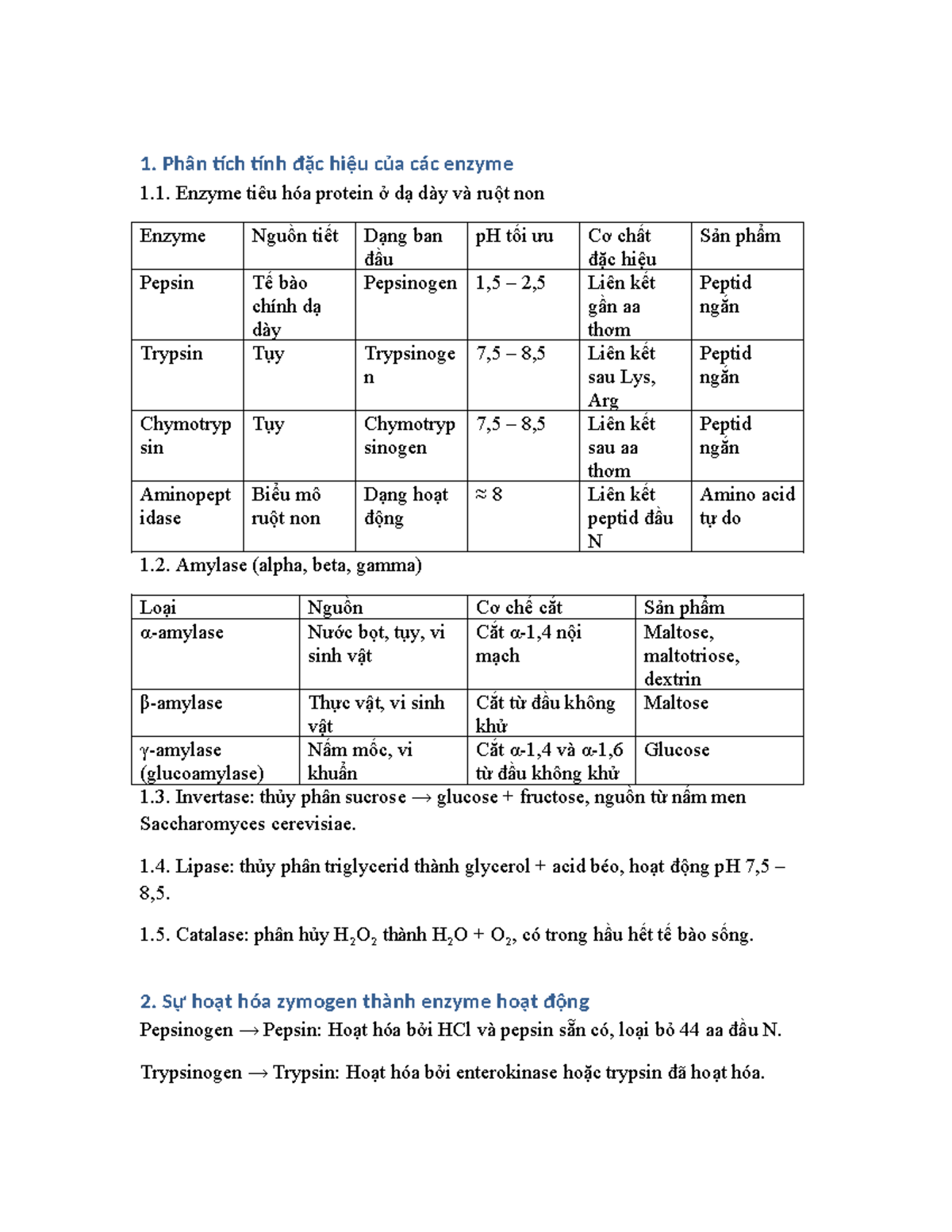 Phân Tích Đặc Hiệu Enzyme: Tính Chất và Ứng Dụng (Môn Sinh Học) - Document Preview