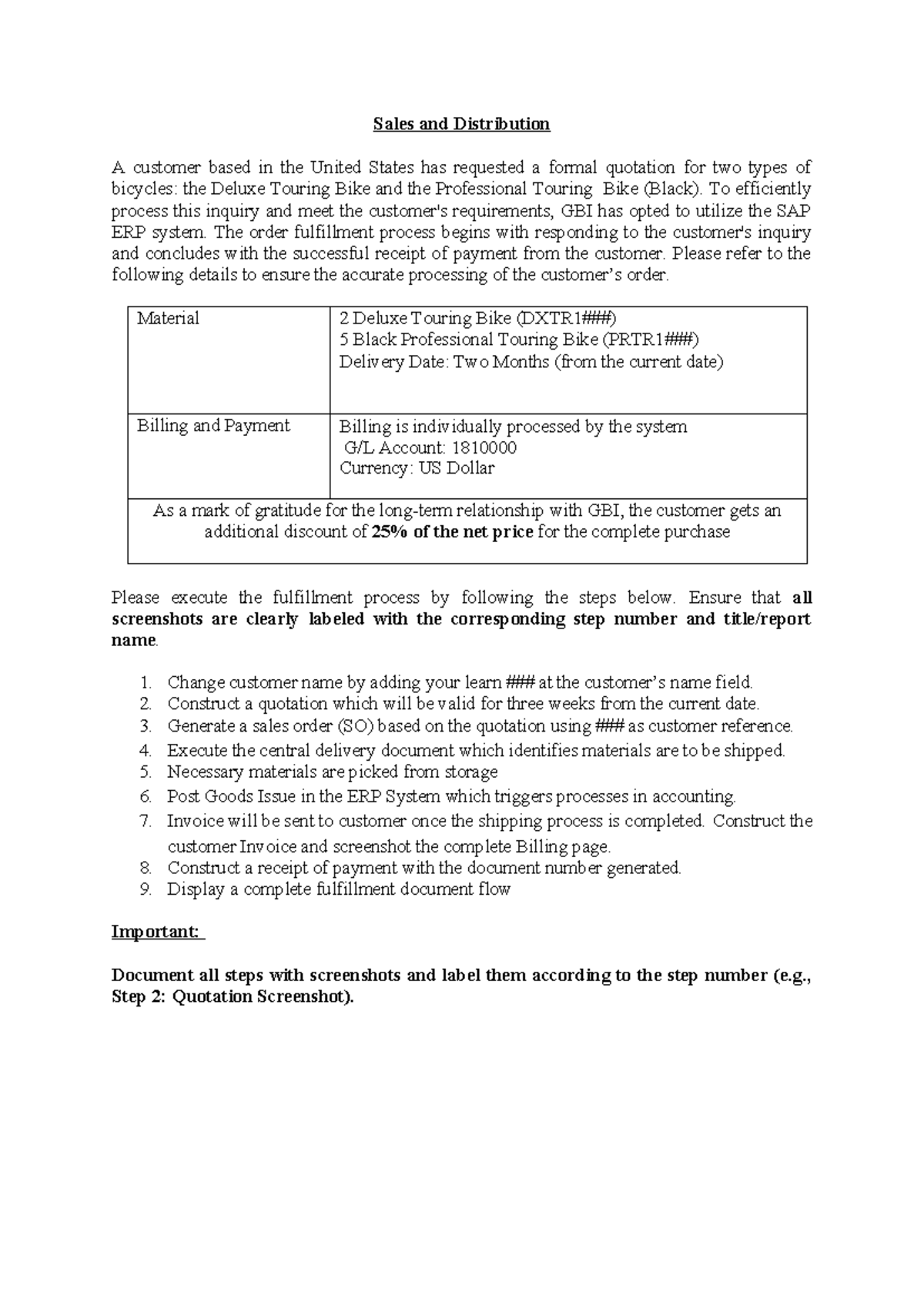 Sales and Distribution: Quotation & Order Fulfillment Process - Studocu