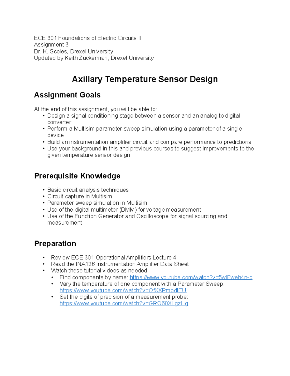 ECE 301 Lab 3: Axillary Temperature Sensor Design & Simulation W23 ...