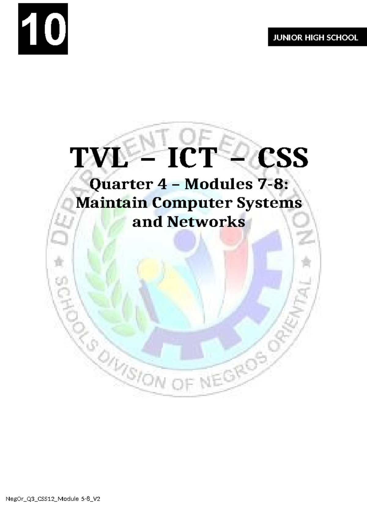 TVL-ICT-CSS10 Q4 Module 7-8 Maintain-Computer-Systems-And-Networks - 10 ...