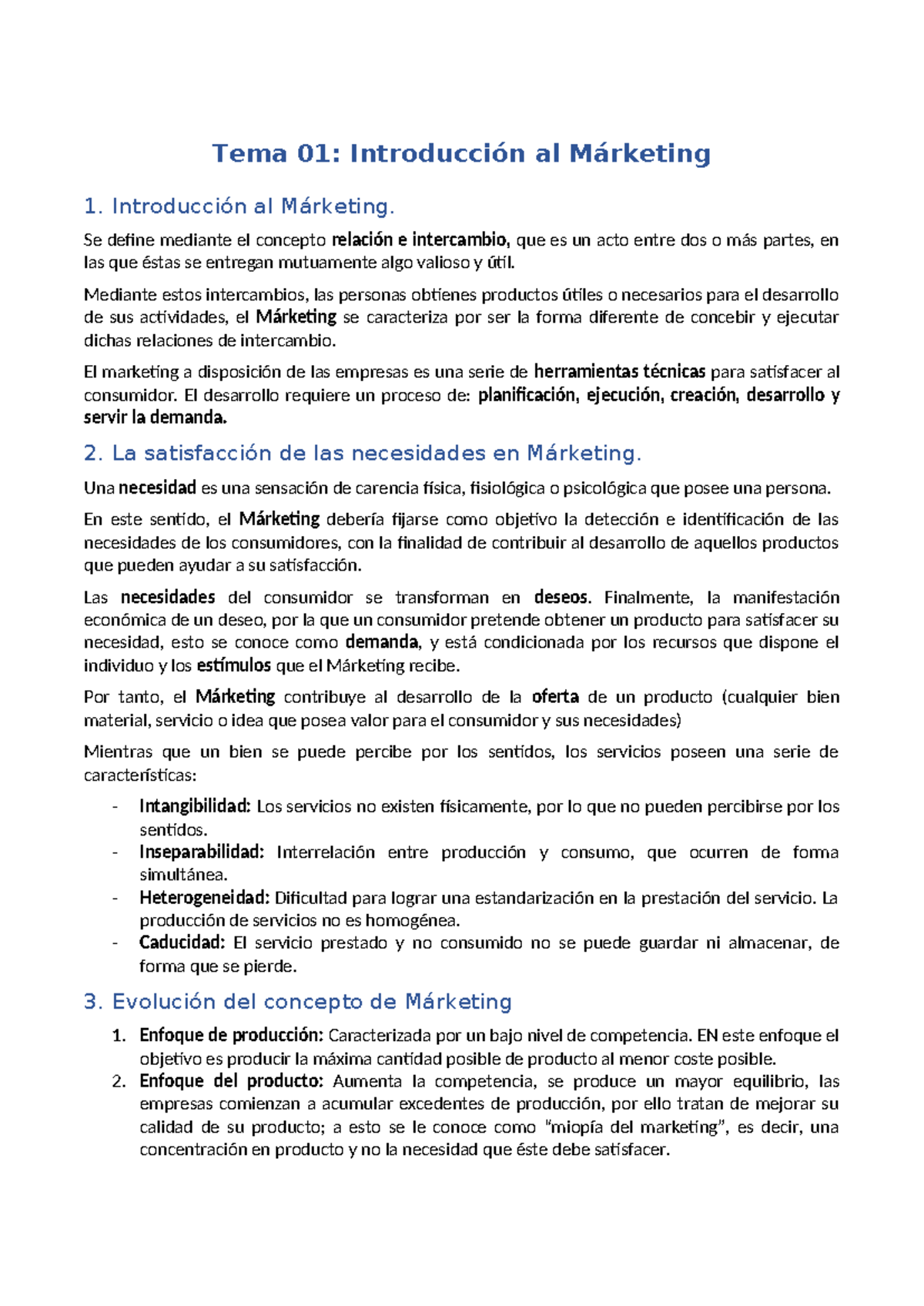 Tema 01: Introducción al Marketing - Curso de Marketing 101 - Studocu