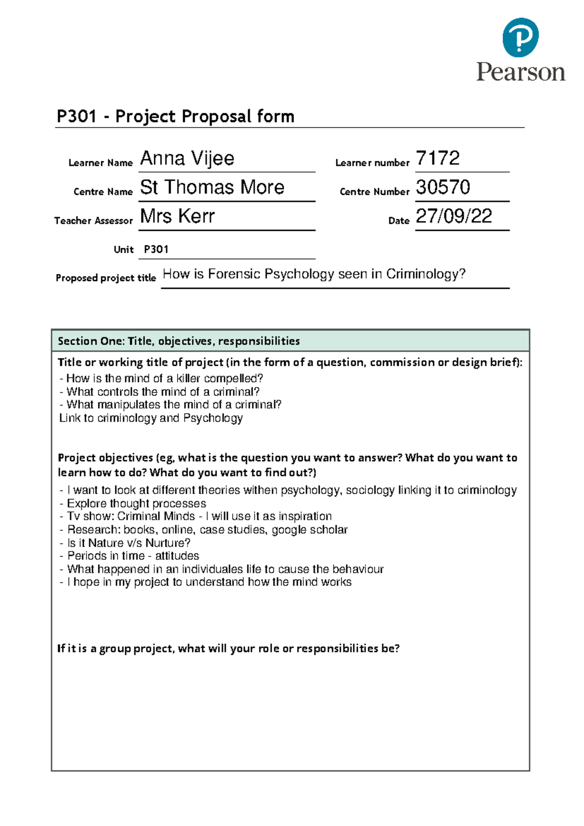 P301 Project Proposal Form v3: Structure & Essential Components - Studocu