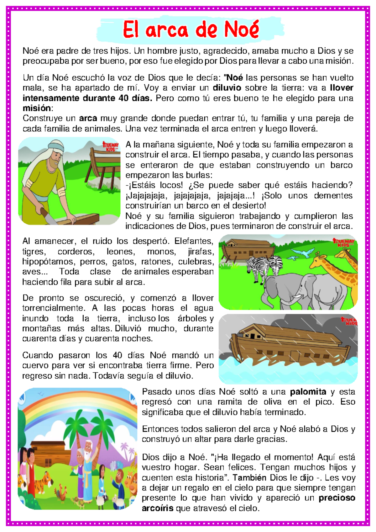 Resumen del Arca de Noé: Historia y Preguntas (EL ARCA DE NOE) - Document Preview