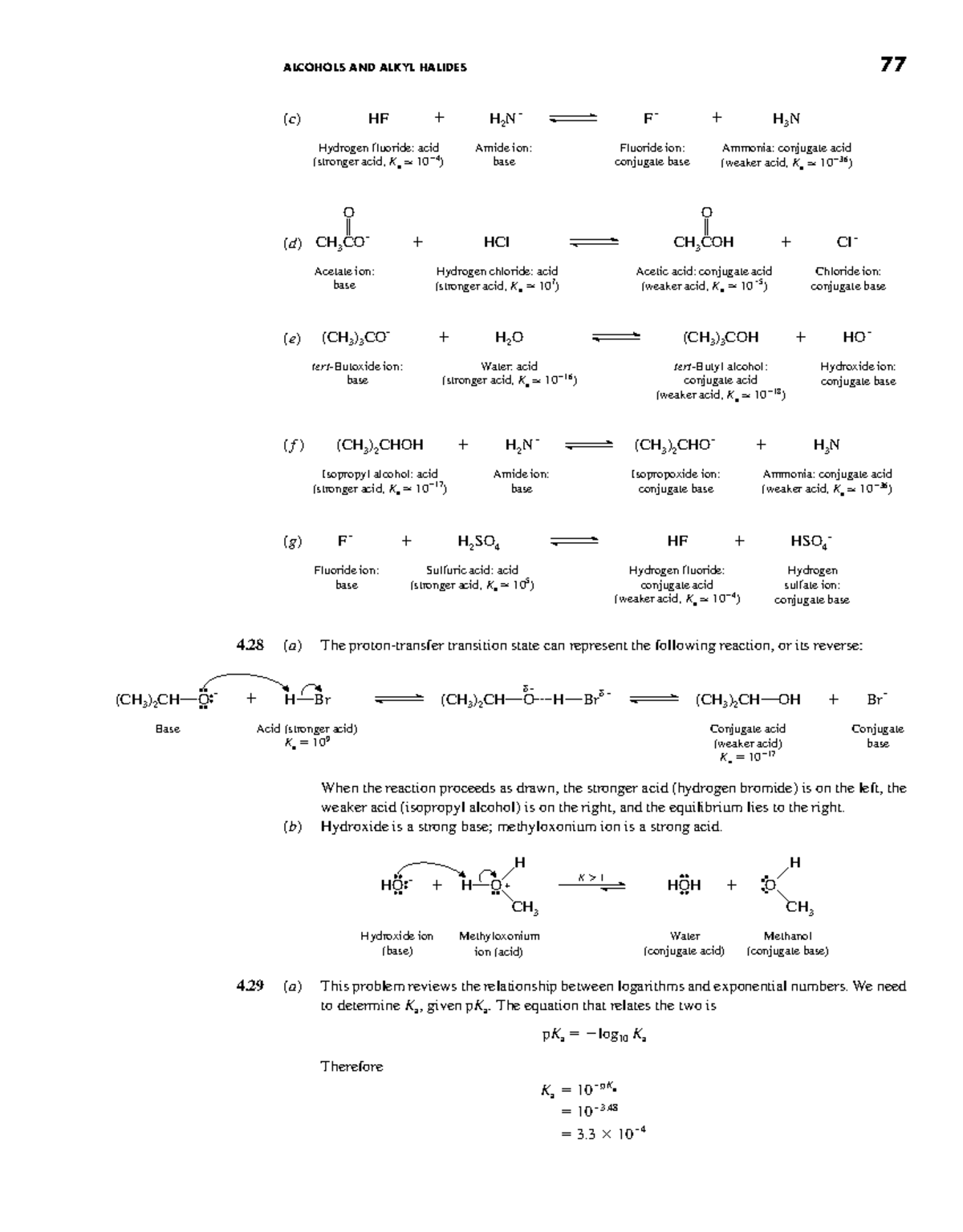 Organic Chemistry 4th Ed: Acids & Bases (Ch 77) Solutions - Studocu