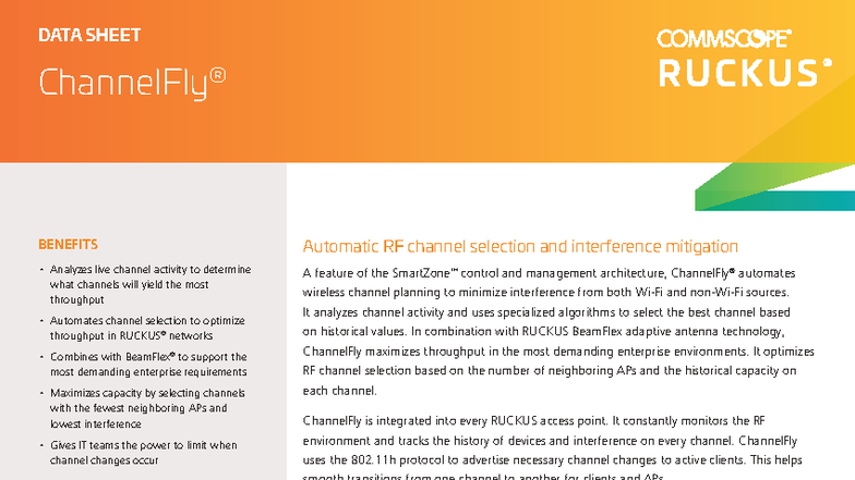 Data Sheet: ChannelFly - Automatic RF Channel Selection & Optimization ...