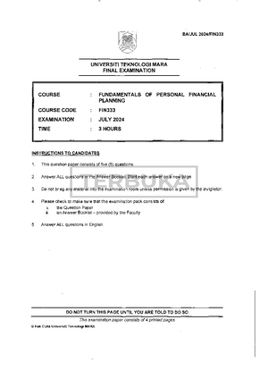 FIN333 Final Report: Seminar on Personal Financial Planning and Cyber ...
