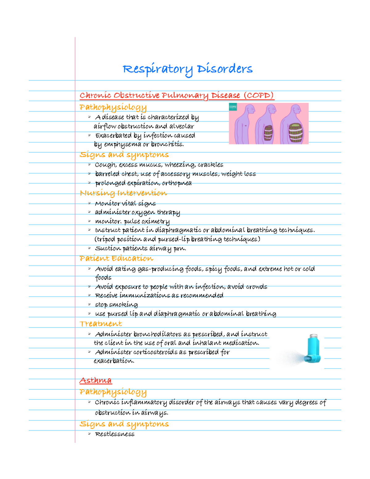 Respiratory Disorders Overview: COPD, Asthma, Pneumonia Nursing Care ...