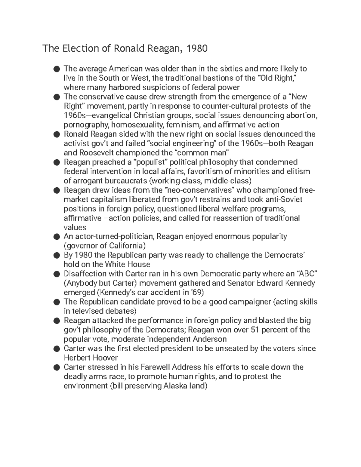 Chapter 41: The Election & Presidency of Ronald Reagan in US History 2 ...