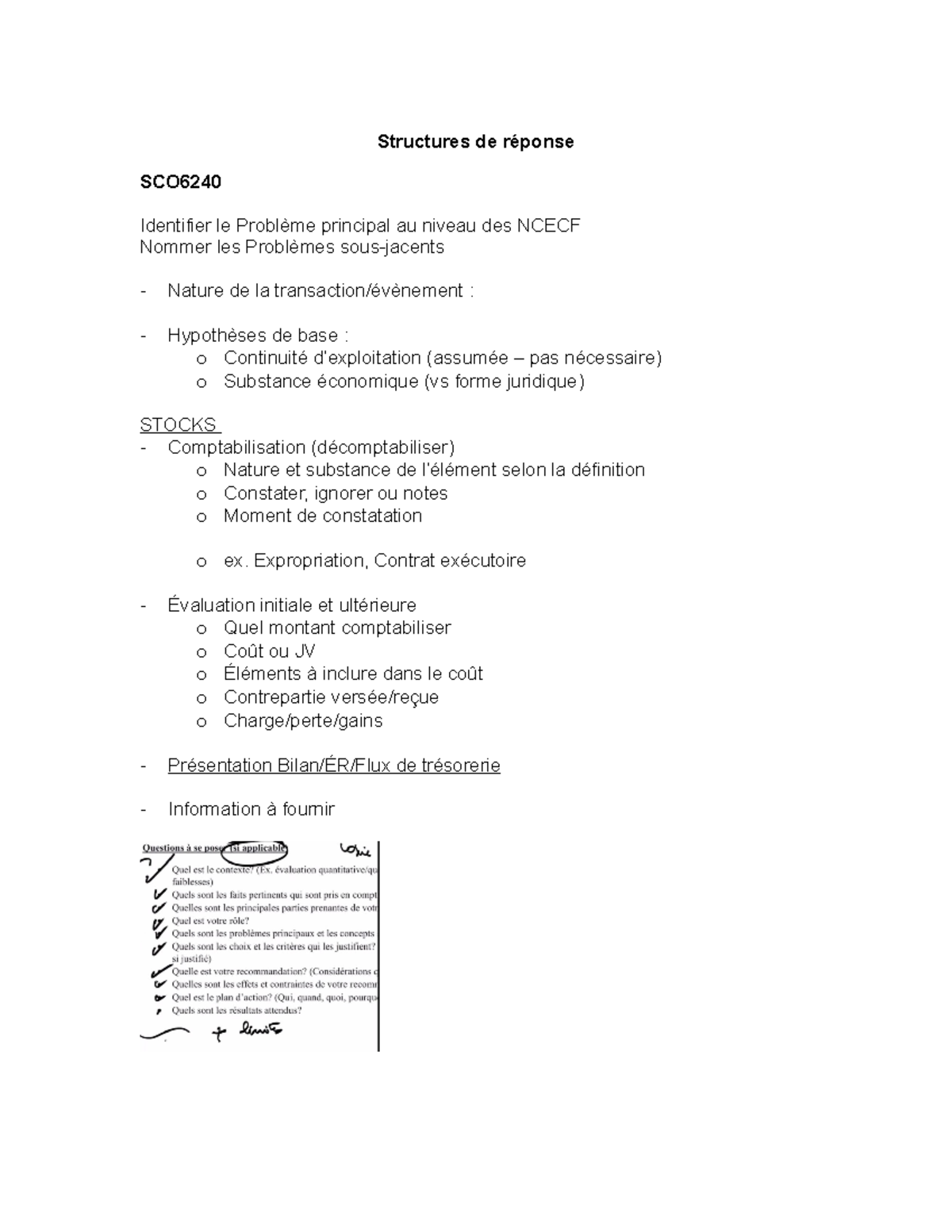 Structure de réponse CAS H24 - Structures de réponse SCO Identifier le ...