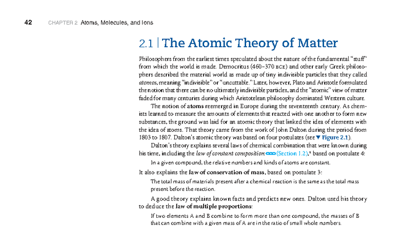 Chapter 2: Atoms, Molecules, and Ions - The Atomic Theory and Structure ...
