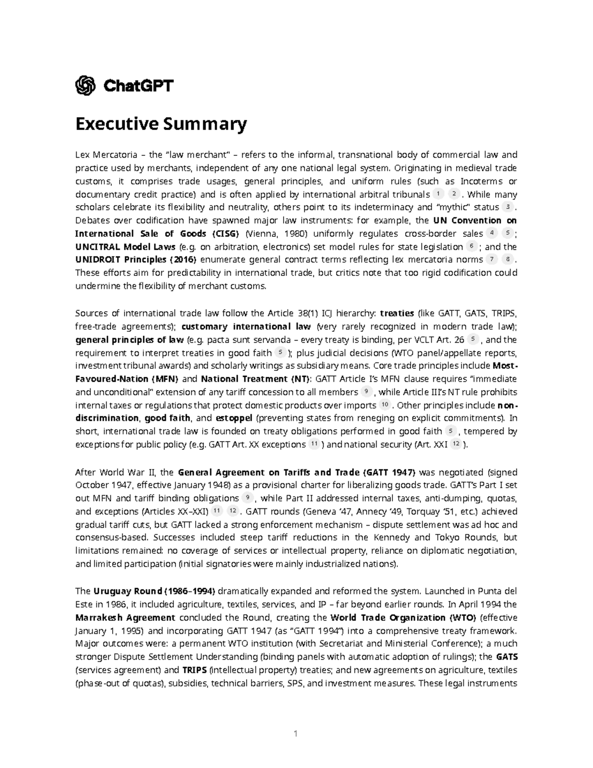 Executive Summary: Lex Mercatoria and International Trade Law Insights ...