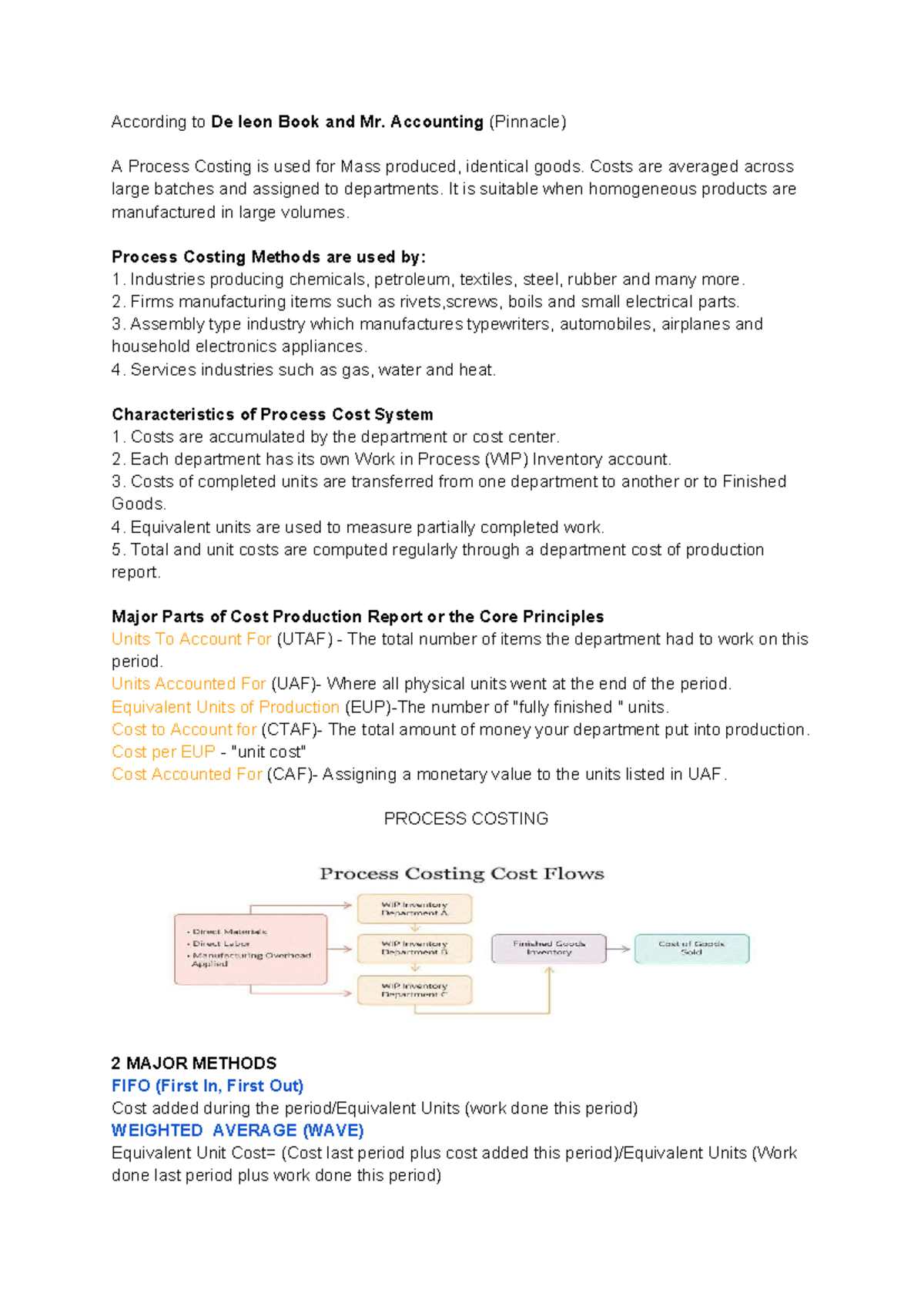 Process Costing in Cost Accounting: Insights from De Leon & Pinnacle ...