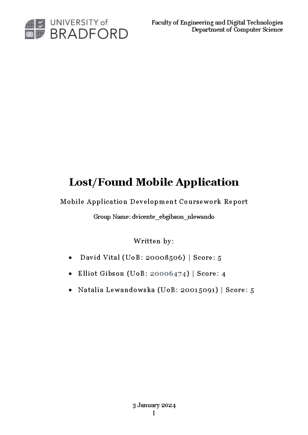 Mobile App Development Coursework Report - CS 2024 - Studocu