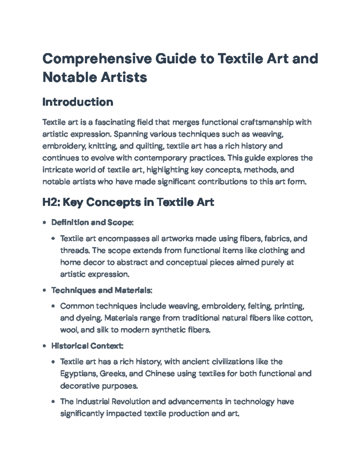 Comprehensive Guide to Textile Art: Techniques and Notable Artists ...