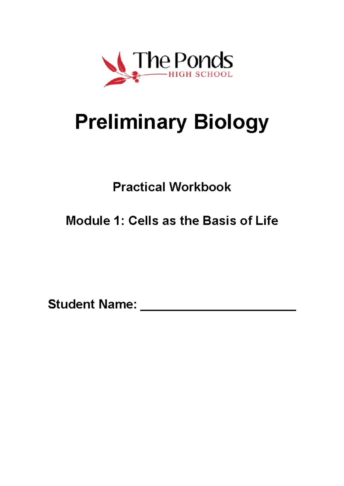 Year 11 Biology Module 1 Practical Workbook: Cells & UV Light - Studocu