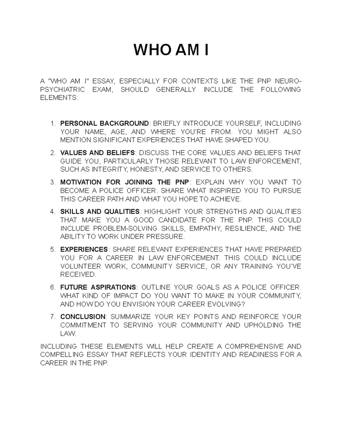 pnp-who-am-i-essay-guidelines-for-aspiring-police-officers-studocu